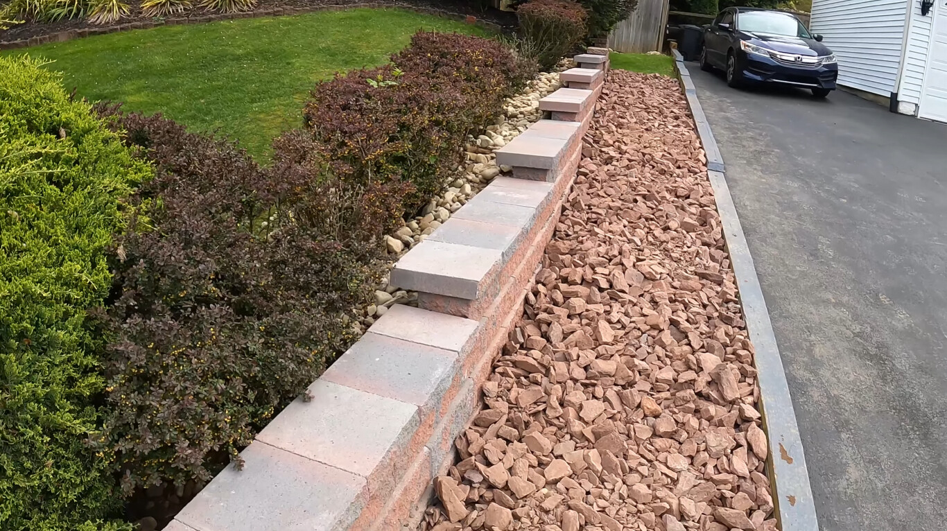 Decorative concrete steps and retaining wall in Pittsfield, MA